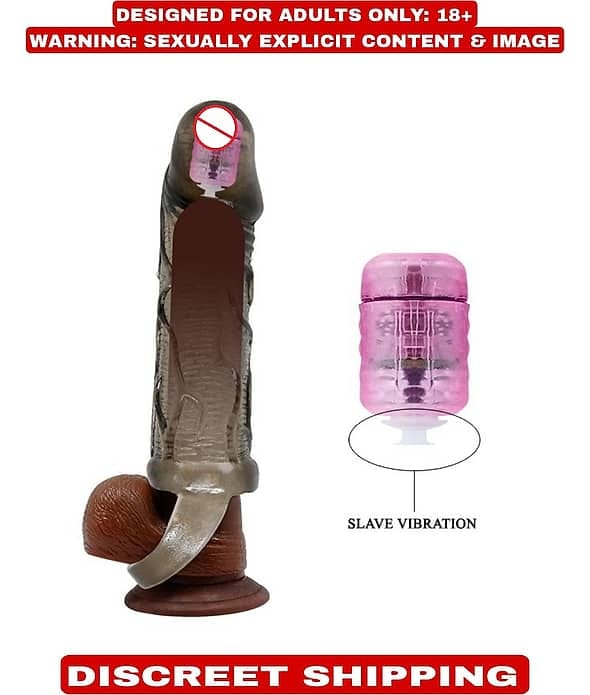 Vibrating Textured Sleeve with Suction Base for Men